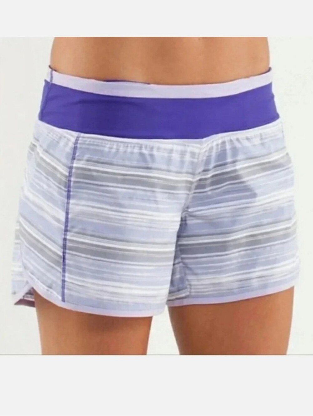 lululemon Purple Waistband Striped Shorts